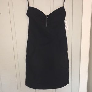 Hurley strapless zipper front black dress NWT